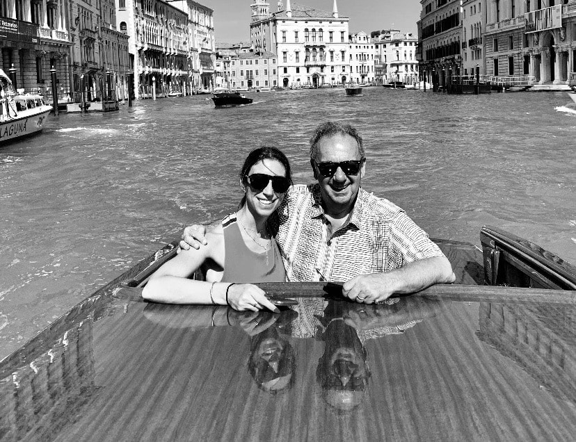 Geena and her father in Venice